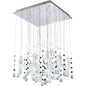 Diyas Class  Square 20 Light G4 Polished Chrome/White Glass/Crystal, NOT LED/CFL Compatible Ceiling Pendant Light Fitting