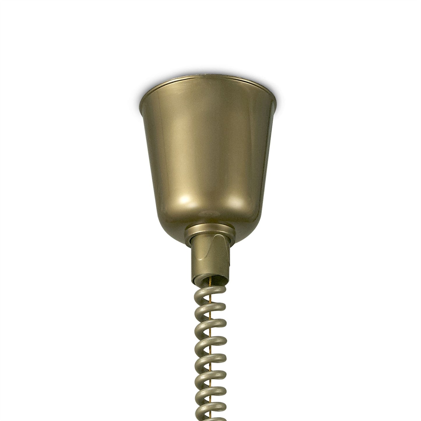 Deco Riva Rise & Fall Pendant 1 Light E27, Antique Brass/Opal White Glass Shade