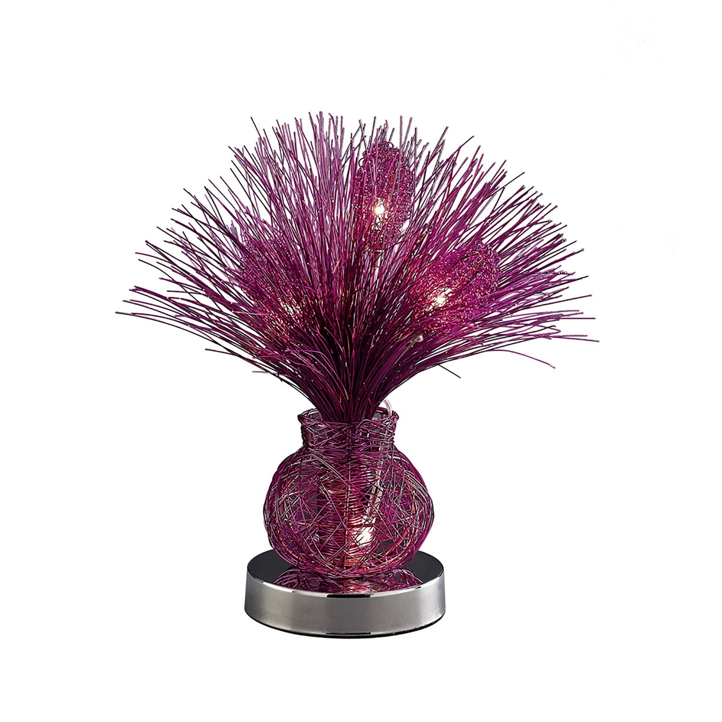 Diyas Home Lenore Aluminium (DH) Lenore Table Lamp 4 Light G4 Purple/Polished Polished Chrome, NOT LED/CFL Compatible