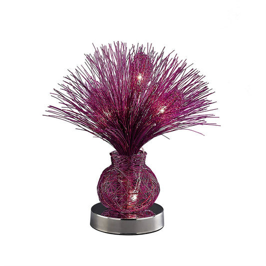 Diyas Home Lenore Aluminium (DH) Lenore Table Lamp 4 Light G4 Purple/Polished Polished Chrome, NOT LED/CFL Compatible