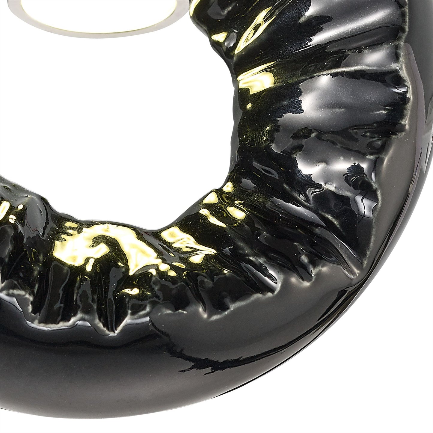 Diyas Salvio 12cm Ceramic  Round Sculpture 1 x 3W LED 4200K Chrome/Black, Cut Out: 60mm, 3yrs Warranty  Ceiling Light Fitting