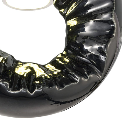 Diyas Salvio 12cm Ceramic  Round Sculpture 1 x 3W LED 4200K Chrome/Black, Cut Out: 60mm, 3yrs Warranty  Ceiling Light Fitting