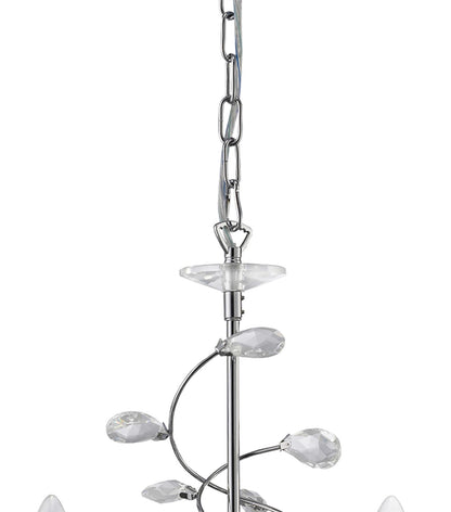 Diyas Willow 50cm  WITHOUT SHADE 5 Light E14 Polished Chrome/Crystal Ceiling Pendant Light Fitting