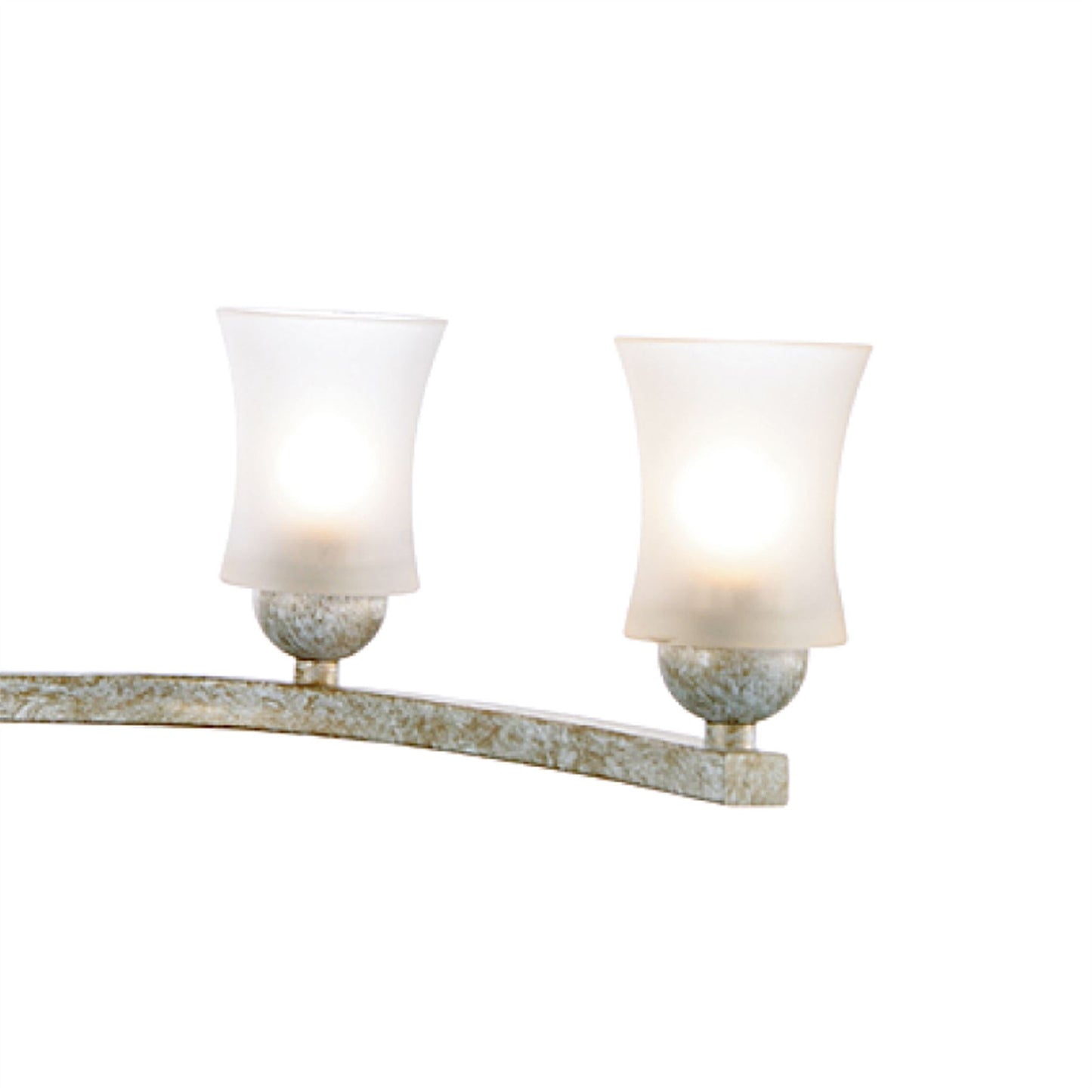 Diyas Toscano 65cm Semi Flush 4 Light G9 White/French Gold/Frosted Glass