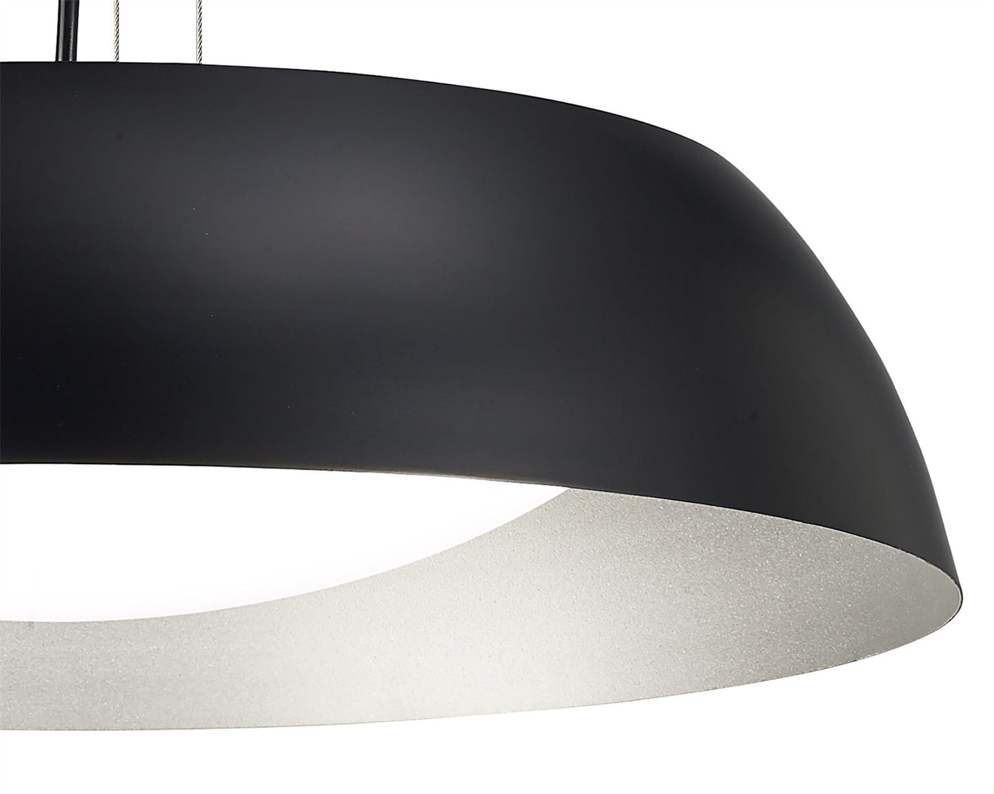 Mantra M4841 Argenta Pendant Small 18W LED 3000K, 1800lm, Matt Black/Silver/White Acrylic, 3yrs Warranty