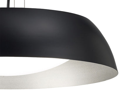 Mantra M4841 Argenta Pendant Small 18W LED 3000K, 1800lm, Matt Black/Silver/White Acrylic, 3yrs Warranty