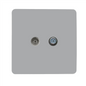 Trendi Switch Platinum Silver TV Coaxial & F-Type Satellite Socket - Screwless