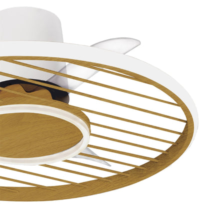 Soho 66cm 45W LED Dimmable Ceiling Light With Built-In 30W DC Fan, 2700-5000K Remote & APP Control, 3150lm, White/Wood, 5yrs Warranty