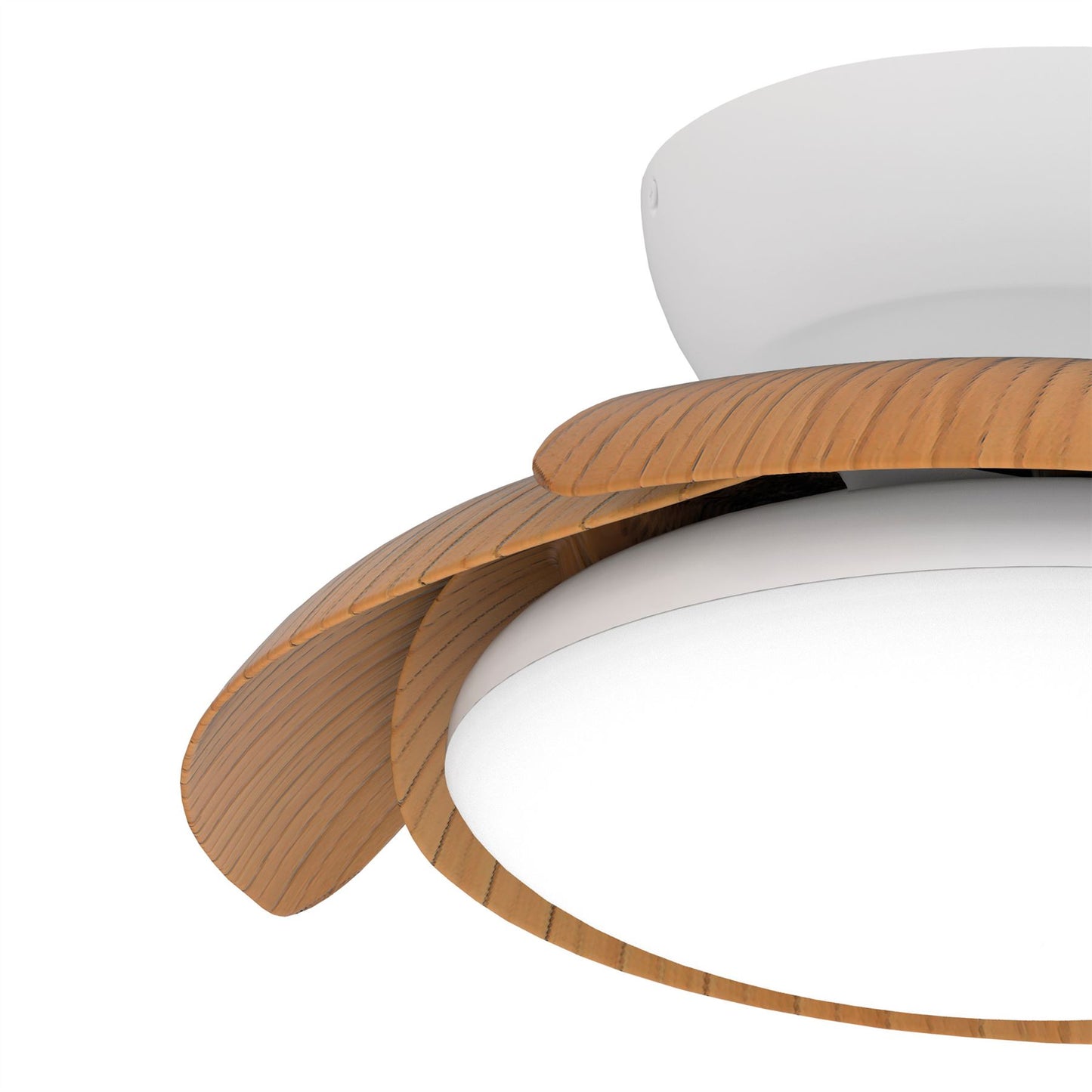 Aloha 52cm 45W LED Dimmable Ceiling Light With Built-In 30W DC Reversible Fan, Wood, 3500lm, 5yrs Warranty