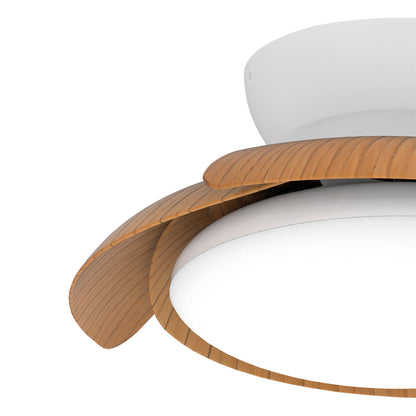 Aloha 52cm 45W LED Dimmable Ceiling Light With Built-In 30W DC Reversible Fan, Wood, 3500lm, 5yrs Warranty