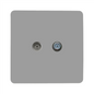 Trendi Switch Light Grey TV Coaxial & F-Type Satellite Socket - Screwless