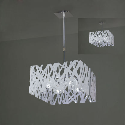 Mantra Tokio Square Telescopic Convertible To Semi Flush 4 Light G9, Gloss White/Polished Chrome