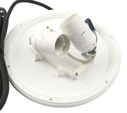 Mantra Huevo E27 Plate 2 Light CFL Outdoor IP44 Supplied with 5M Cable, White