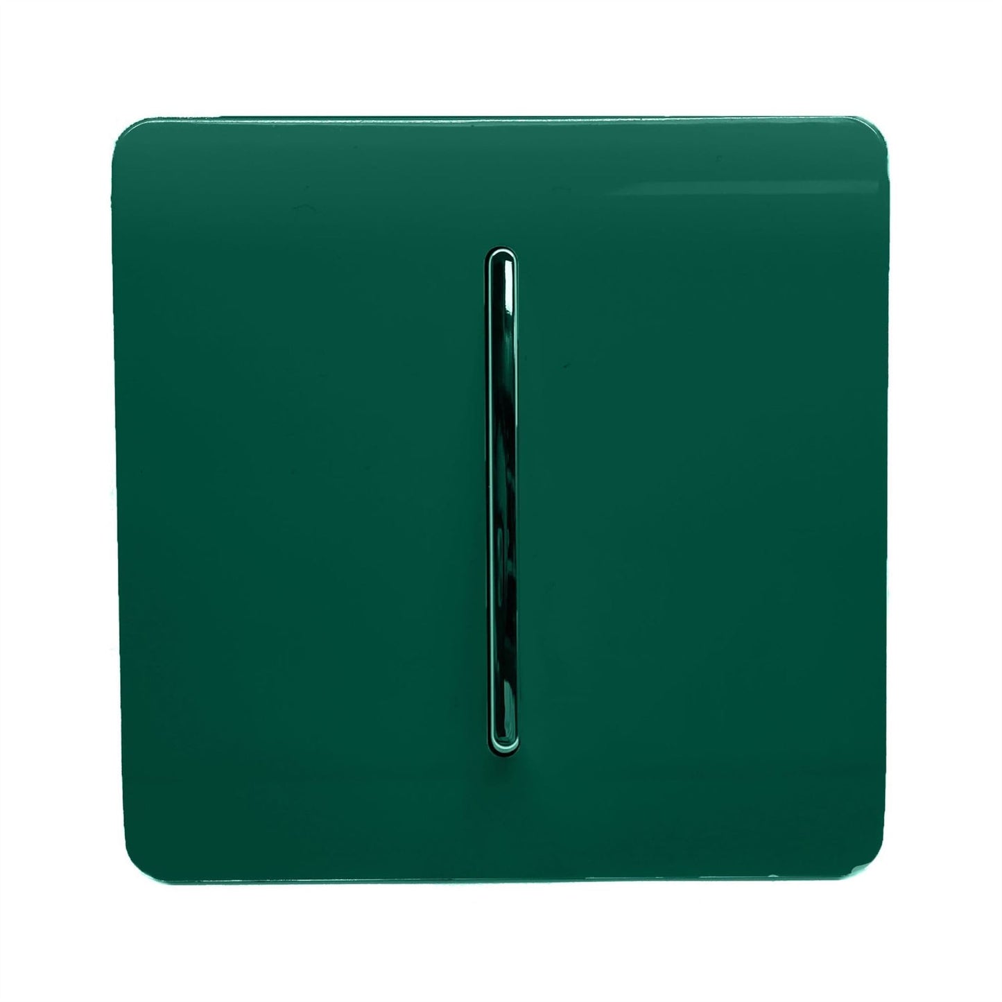 Trendi 1 Gang 2 Way 10 Amp Rocker Chrome Light Switch Glossy Dark Green