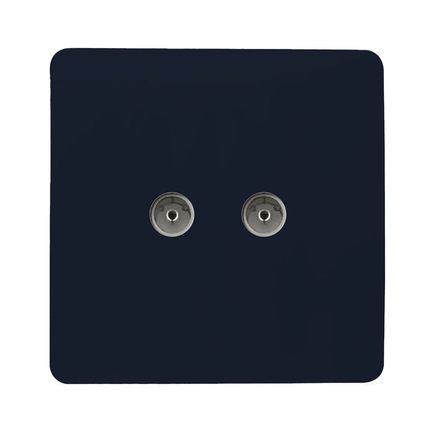 Trendi Artistic Modern Glossy Tactile 2 Gang TV Socket Navy