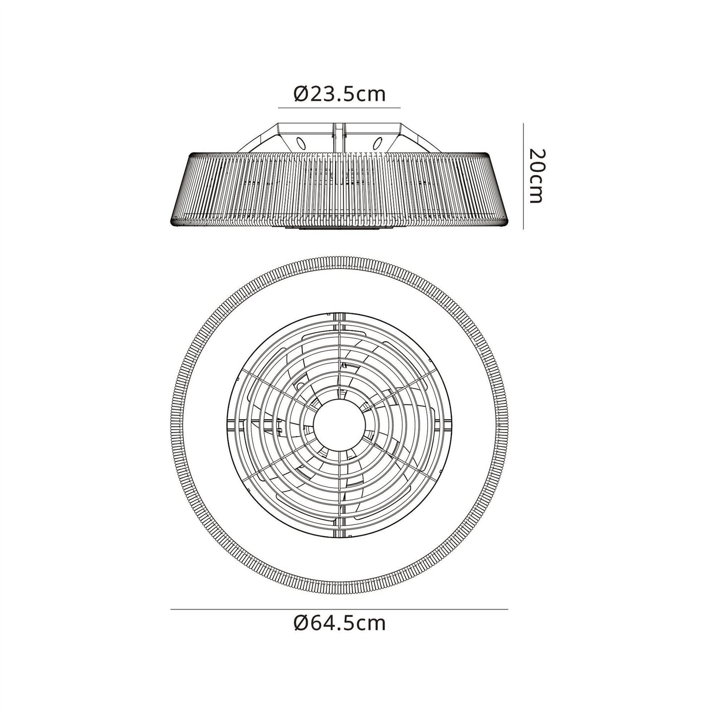 Polinesia Rope 64.5cm 70W LED Dimmable Ceiling Light With Built-In 35W DC Reversible Fan, Beige Oscu, 4200lm, 5yrs Warranty