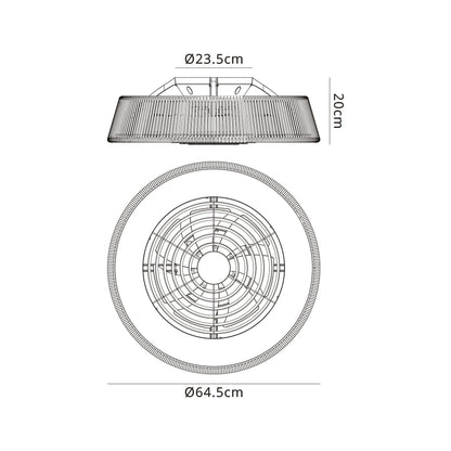 Polinesia Rope 64.5cm 70W LED Dimmable Ceiling Light With Built-In 35W DC Reversible Fan, Beige Oscu, 4200lm, 5yrs Warranty