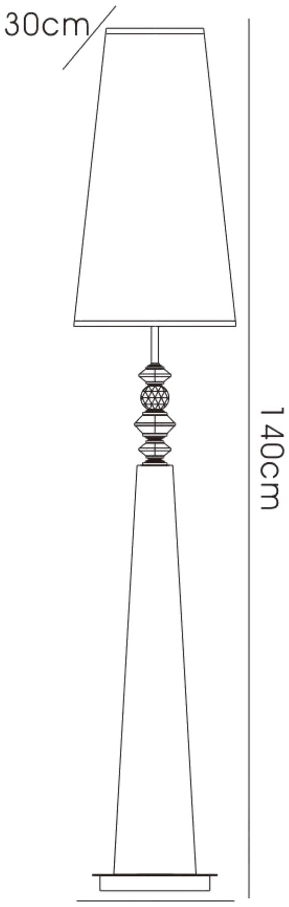 Diyas Home (DH) Galata Floor Lamp 1 Light E27 with Black Shade Black/Crystal