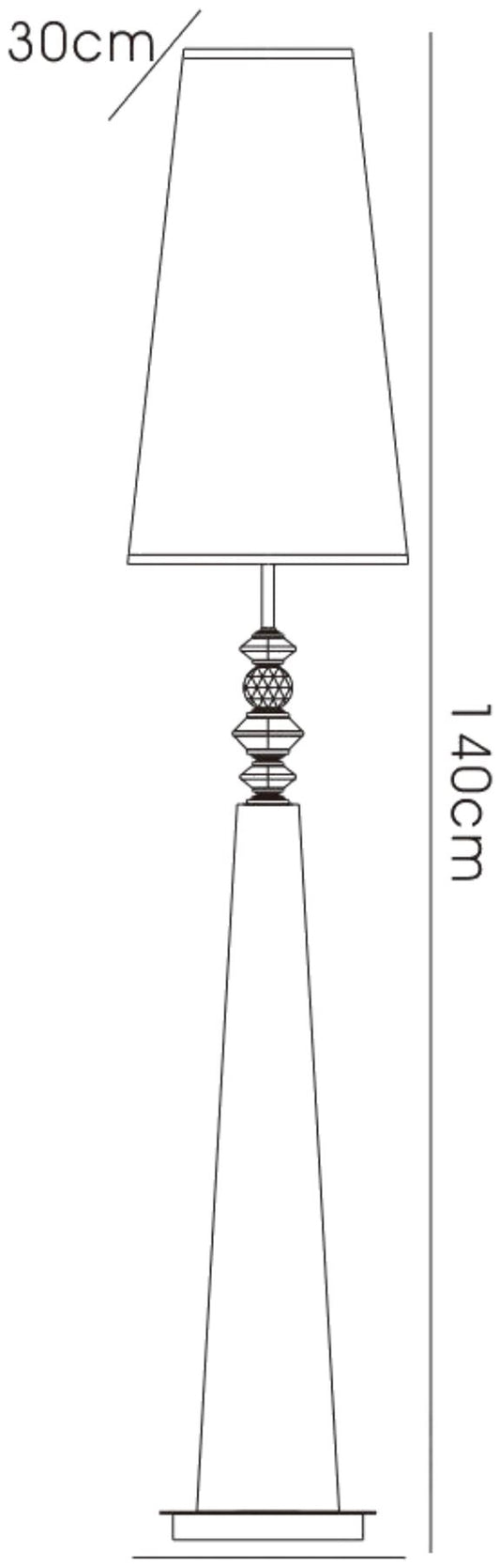 Diyas Home (DH) Galata Floor Lamp 1 Light E27 with Black Shade Black/Crystal