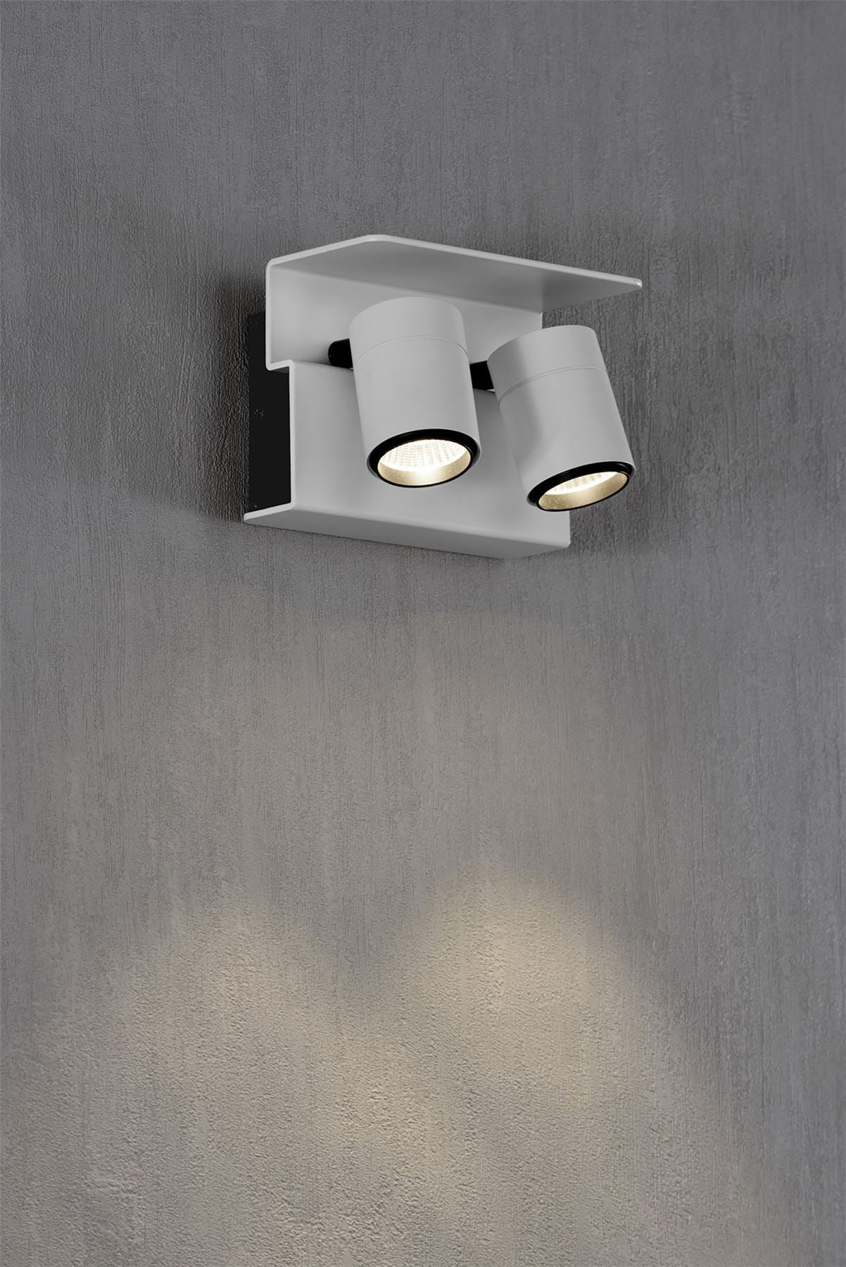 Mantra Fusion M5719 Bocaray Surface Mounted Spot/Wall Light 2 x 7W LED 3000K, 960lm, Matt White/Black, 3yrs Warranty