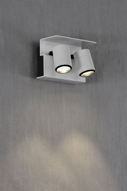 Mantra Fusion M5719 Bocaray Surface Mounted Spot/Wall Light 2 x 7W LED 3000K, 960lm, Matt White/Black, 3yrs Warranty