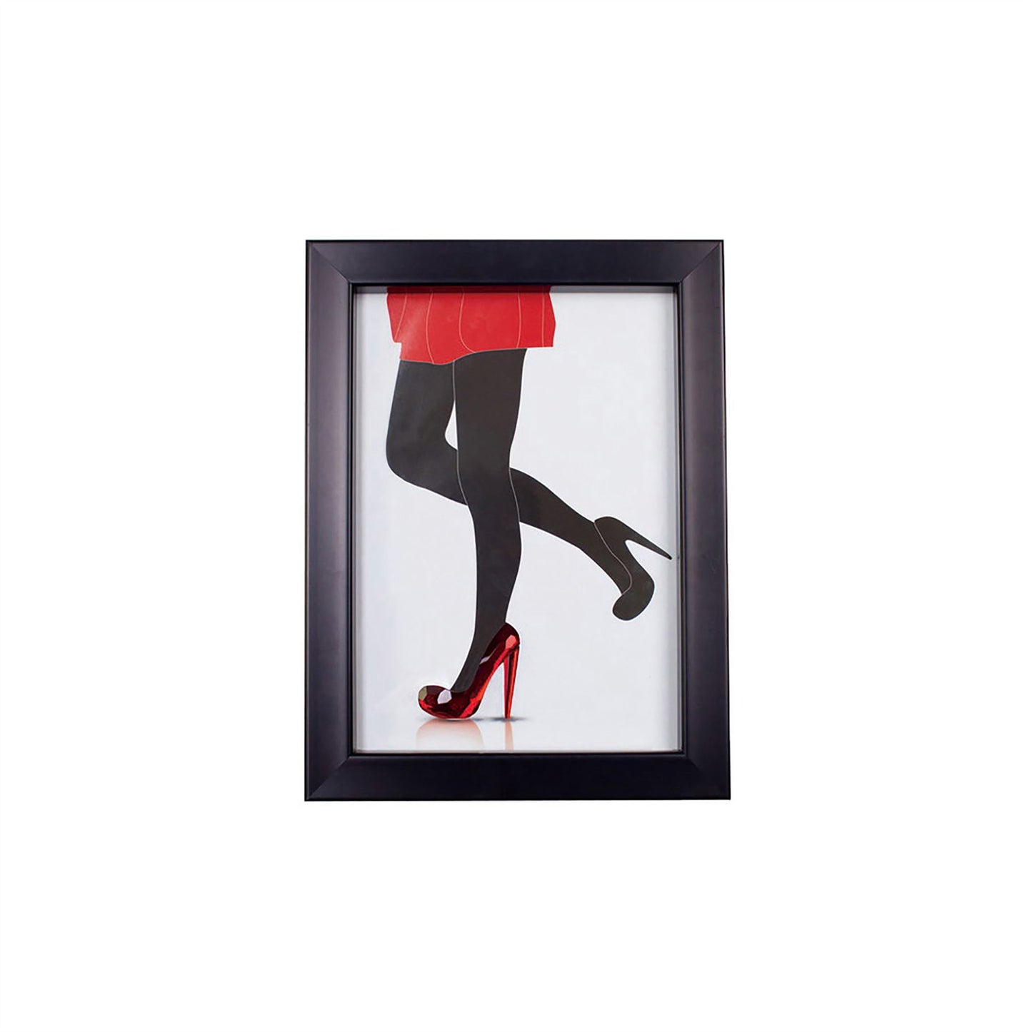 Diyas Home Crystal Wall Art (DH) Glamour Red Shoes, Black Frame, Red Crystal Framed