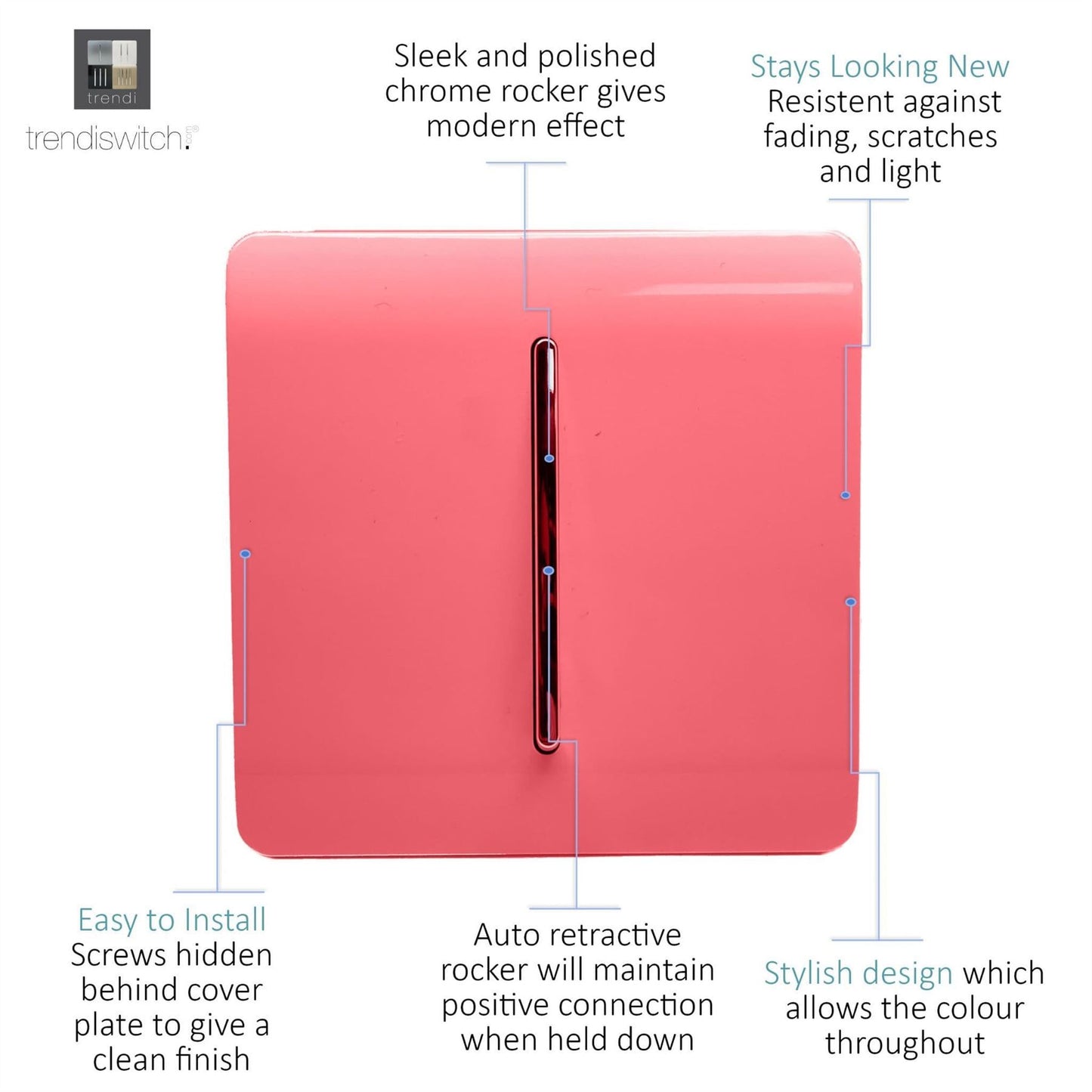 Trendi Artistic Modern Glossy Tactile Auto Retractive Door Bell Switch Strawberry