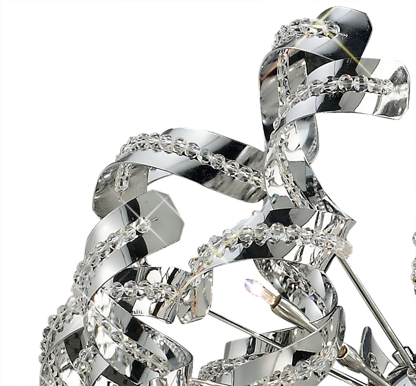 Diyas Esme 55cm  12 Light G4 Polished Chrome/Crystal, NOT LED/CFL Compatible Ceiling Pendant Light Fitting