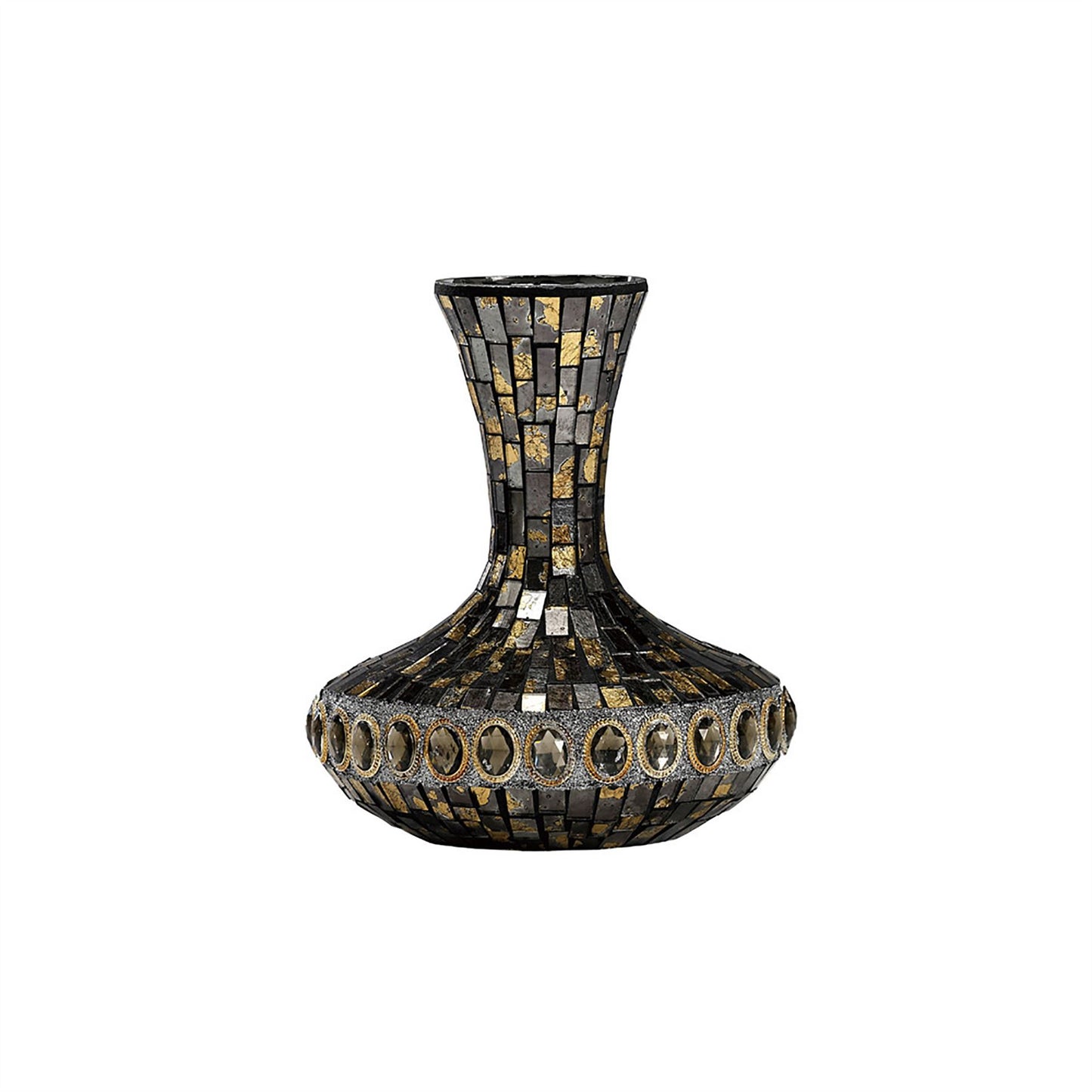 Diyas Home (DH) Almira Mosaic Grecian Vase Small Brown/French Gold Mosaic
