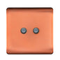 Trendi Switch 2 Gang Male F-Type Satellite Television Socket in Copper