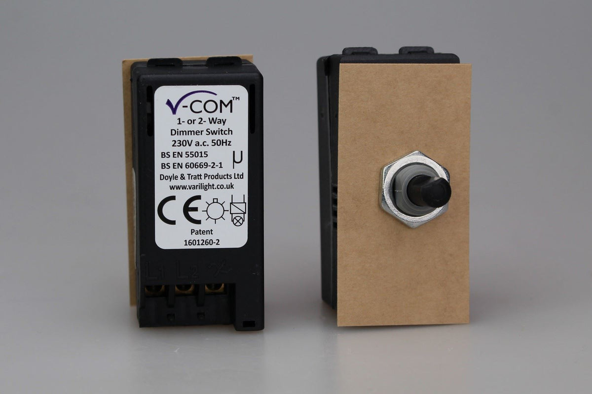 Varilight 2-Way V-Com Push On/Off Rotary LED Dimmer 0-100W (max 10 LEDs) in Module Matrix w/