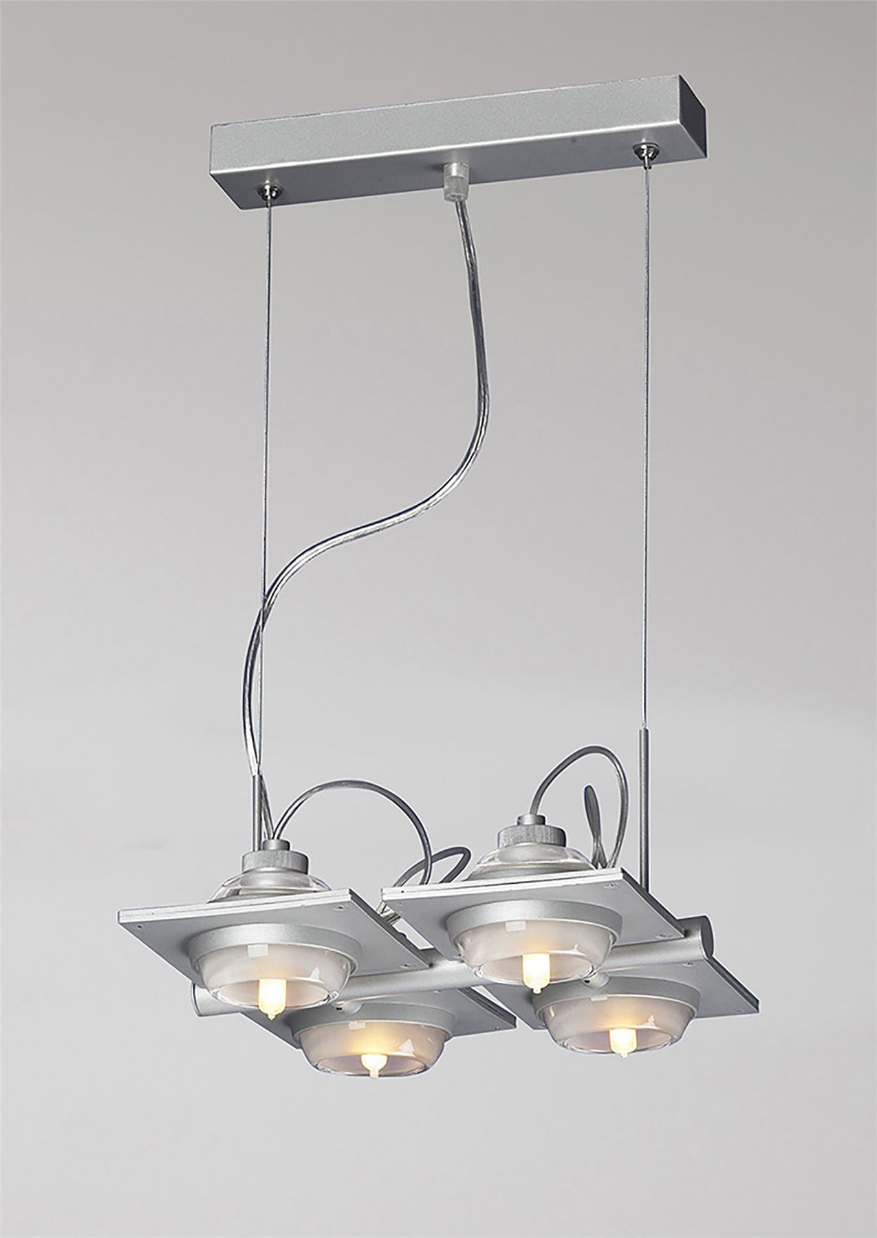 Mantra (0040 004) Ull Pendant 4 Light G9 Silver Grey