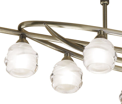 Mantra M1820 Loop Rectangular Telescopic 8 Light G9 ECO Line, Antique Brass