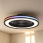 Gamer 53cm 60W LED Dimmable White/RGB Ceiling Light With Built-In 26W DC Reversible Fan, c/w Remote Control, 4200lm, Black