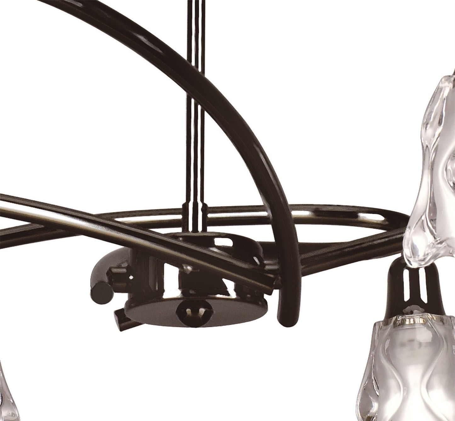 Mantra Amel 75cm Telescopic 8 Light L1/SGU10, Black Chrome, CFL Lamps INCLUDED