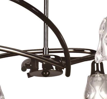 Mantra Amel 75cm Telescopic 8 Light L1/SGU10, Black Chrome, CFL Lamps INCLUDED