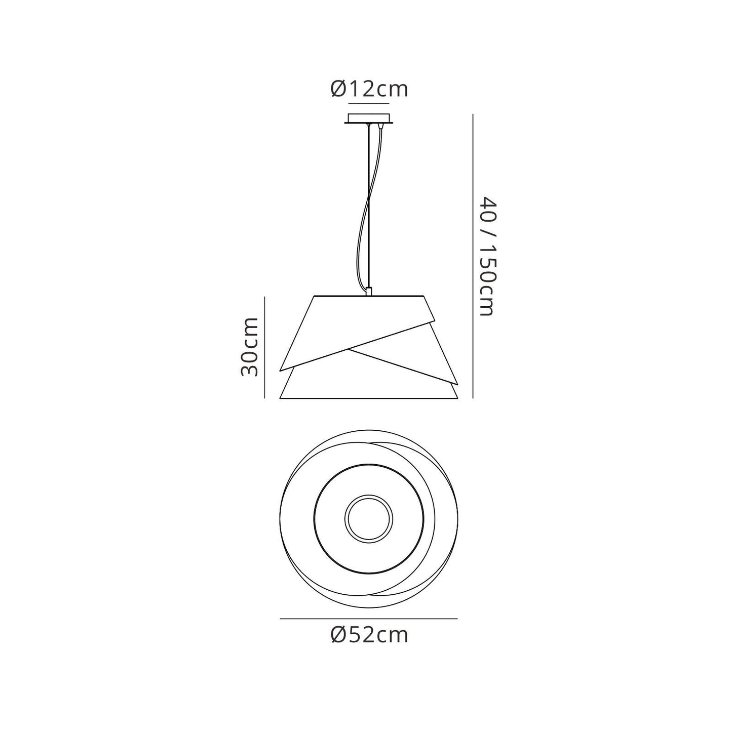 Mantra M5860 Alboran Pendant Large 3x40W (No Inc), Alumimium/ Iron