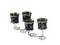 Diyas Home (DH) Myra Mosaic Candle Holder Blue/Silver Mosaic