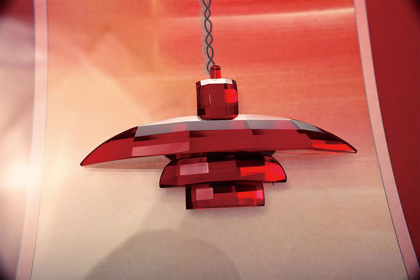 Diyas Home Crystal Wall Art (DH) Décor Red , Black Frame, Red Crystal Ceiling Pendant Light Fitting