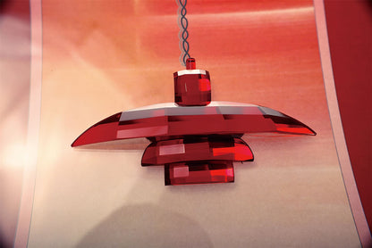 Diyas Home Crystal Wall Art (DH) Décor Red , Black Frame, Red Crystal Ceiling Pendant Light Fitting