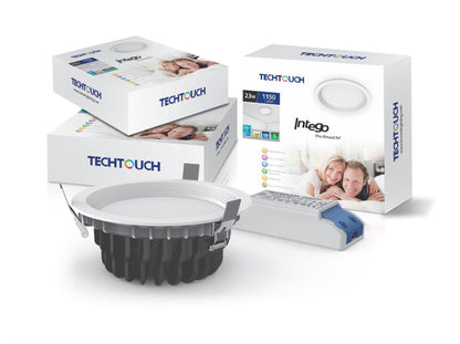 Techtouch Intego Pro Round Medium 23W Warm White 1150lm, Cut Out: 175mm, 3yrs Warranty Recessed