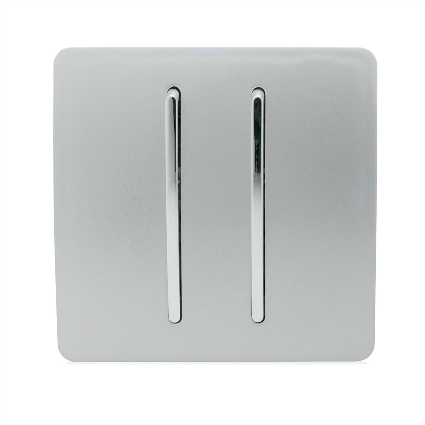 Trendi 2 Gang Retractive Home Automation Switch in Silver
