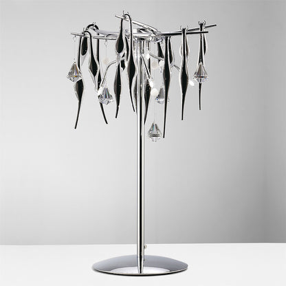 Diyas Cygnet Crystal Table Lamp 6 Light G4 Polished Chrome/Black Glass, NOT LED/CFL Compatible