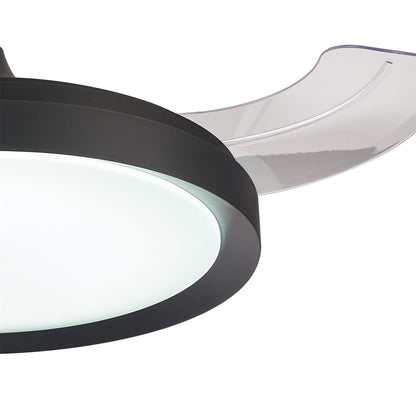 Mistral Mini 45cm 40W LED Dimmable Ceiling Light With Built-In 28W DC Fan, 2700-5000K Remote Control, 2500lm, Black, 5yrs Warranty