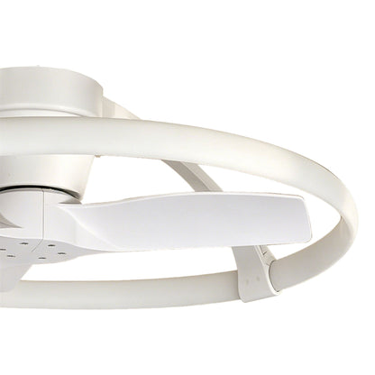 Nepal Mini 75cm 55W LED Dimmable Ceiling Light With Built-In 30W DC Reversible Fan, White, c/w Remote & APP Control, 5200lm