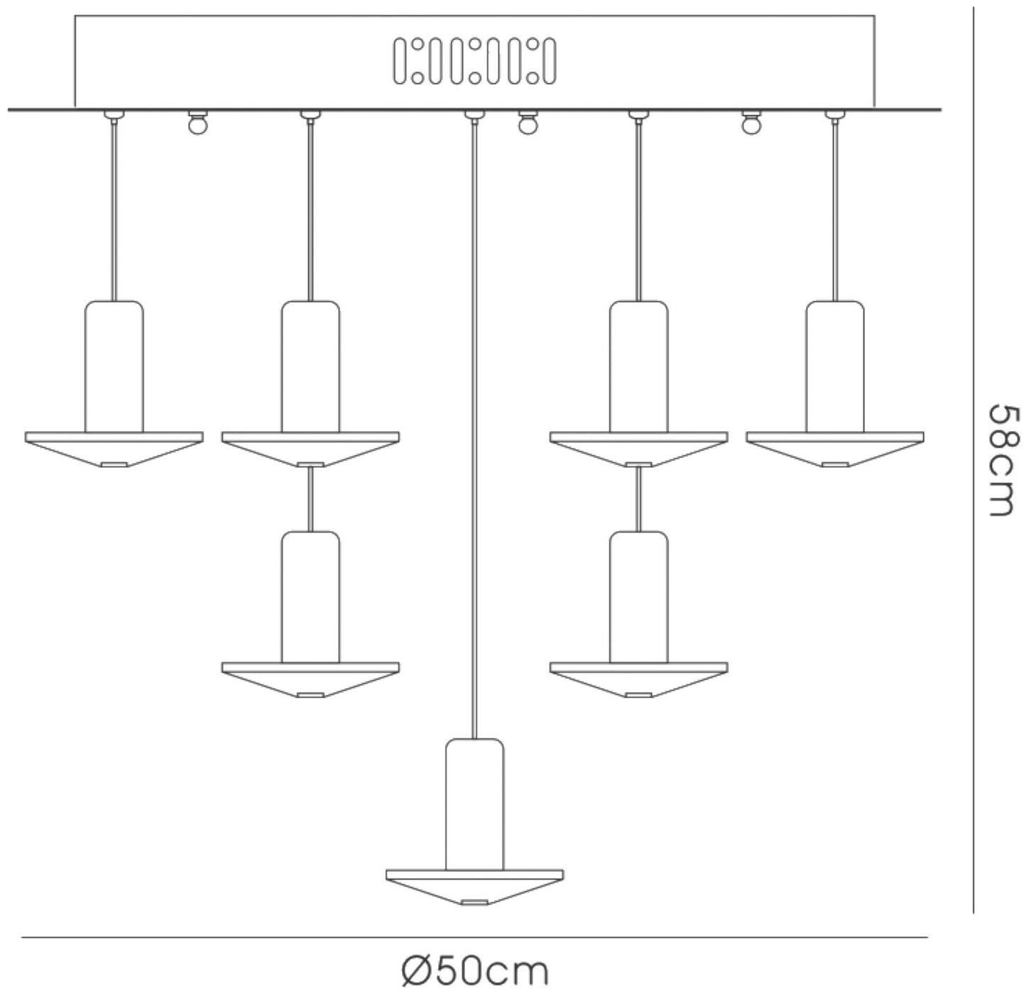 Diyas Troy 50cm  Round 13 Light G4 Polished Chrome/Crystal, NOT LED/CFL Compatible Ceiling Pendant Light Fitting