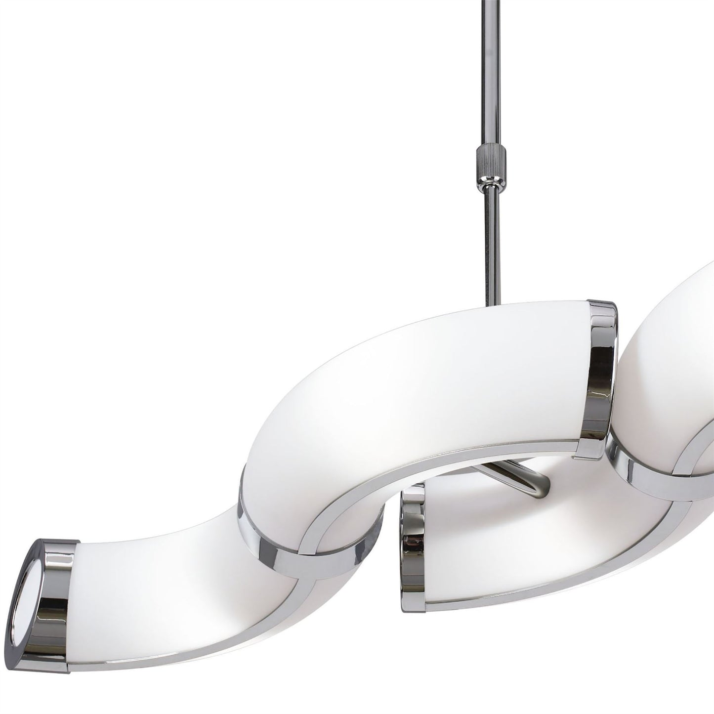 Mantra Guss GU10 Guss Rectangular Pendant Convertible To Semi Flush 2 Arm GU10 4 Light L1/SGU10 Bar, Polished Chrome/White Acrylic, CFL Lamps INCLUDED