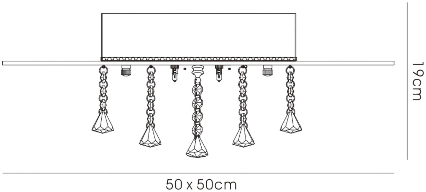 Diyas Starda  Square 8 Light G9 Polished Chrome/Crystal - IL31008/G9 Ceiling Light Fitting