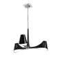 Mantra Ora 70cm Telescopic Convertible To Semi Flush 3 Light E27, Gloss Black/White Acrylic/Polished Chrome, CFL Lamps INCLUDED