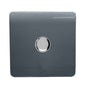 Trendi 1 Gang 2 Way 240V 100w LED Dimmer Screwless Raised Front Plate Plastic Artistic Modern Glossy 10 Amp Chrome Single Electrical Wall Light Switch in Warm Grey - ART-LDMWG